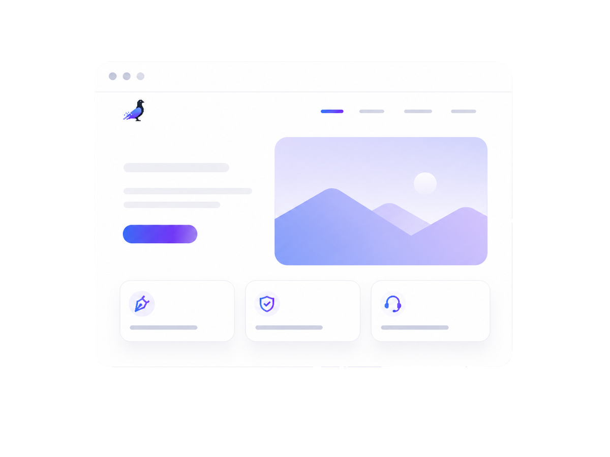 Preview of a Pixel Pigeon website mockup